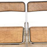 Pair of folding cane chairs