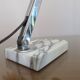 Pair of Art Deco lamps in chrome brass and Carrara marble 30s 40s