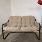 Tubular metal bench from the 80s