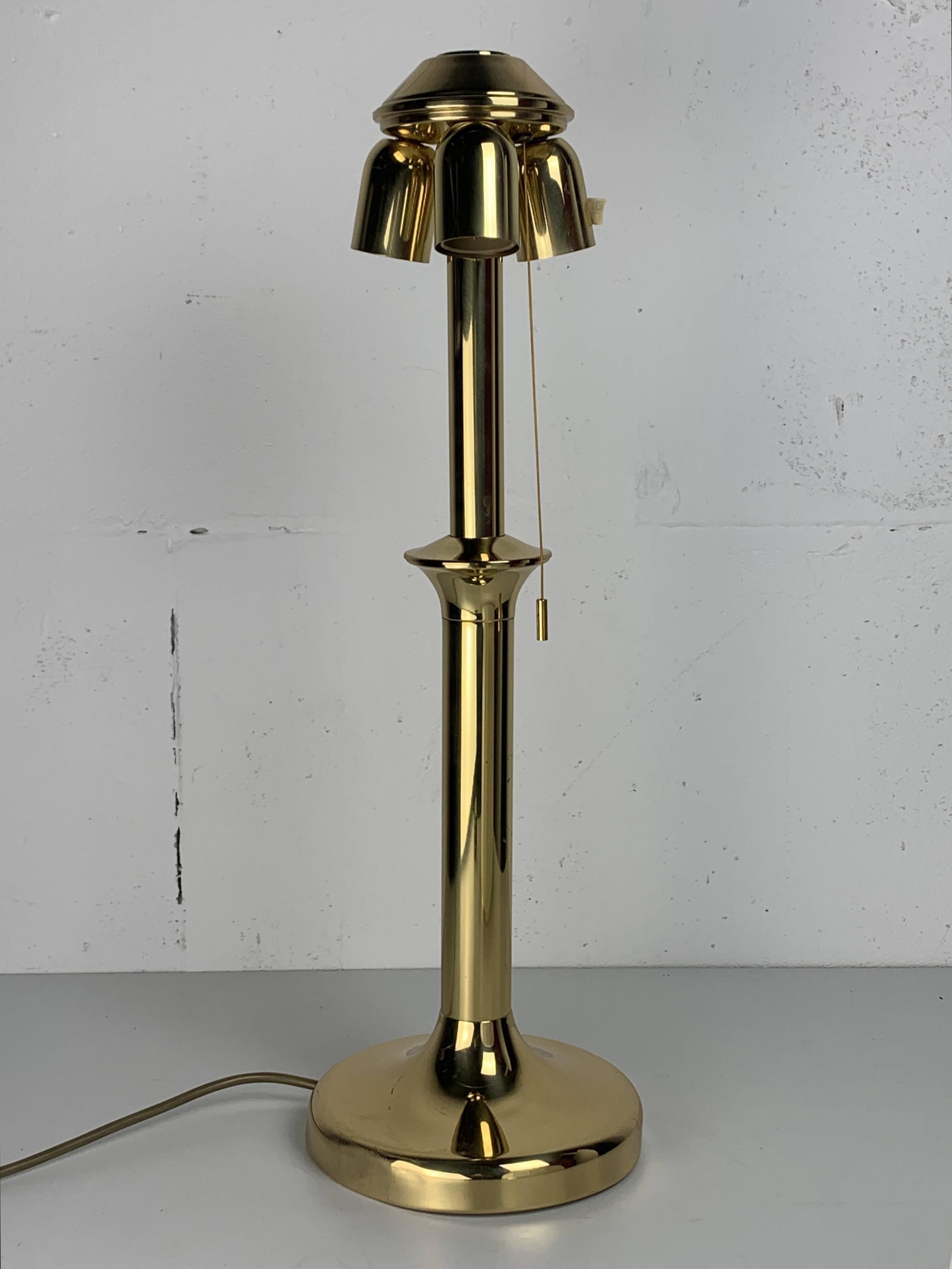 Midcentury Hollywood Regency brass mushroom table lamp Vienna Austria 1960s