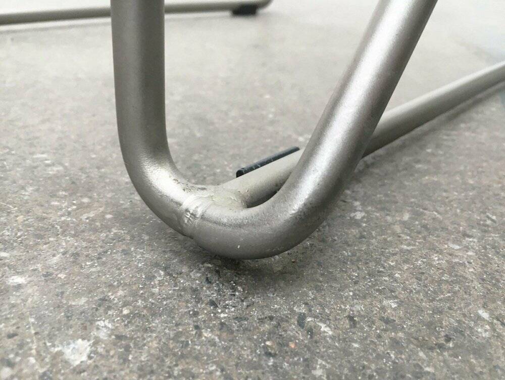 Postmodern German kitchen bar stool Kreuzschwinger by Till Behrens for Schlubach, 1980s.