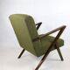 Vintage olive green boucle armchair, 1970s