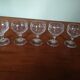 Five engraved vintage glasses white wine or aperitif glasses