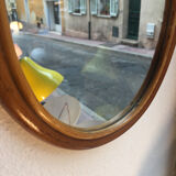 Vintage rattan mirror 19x40cm