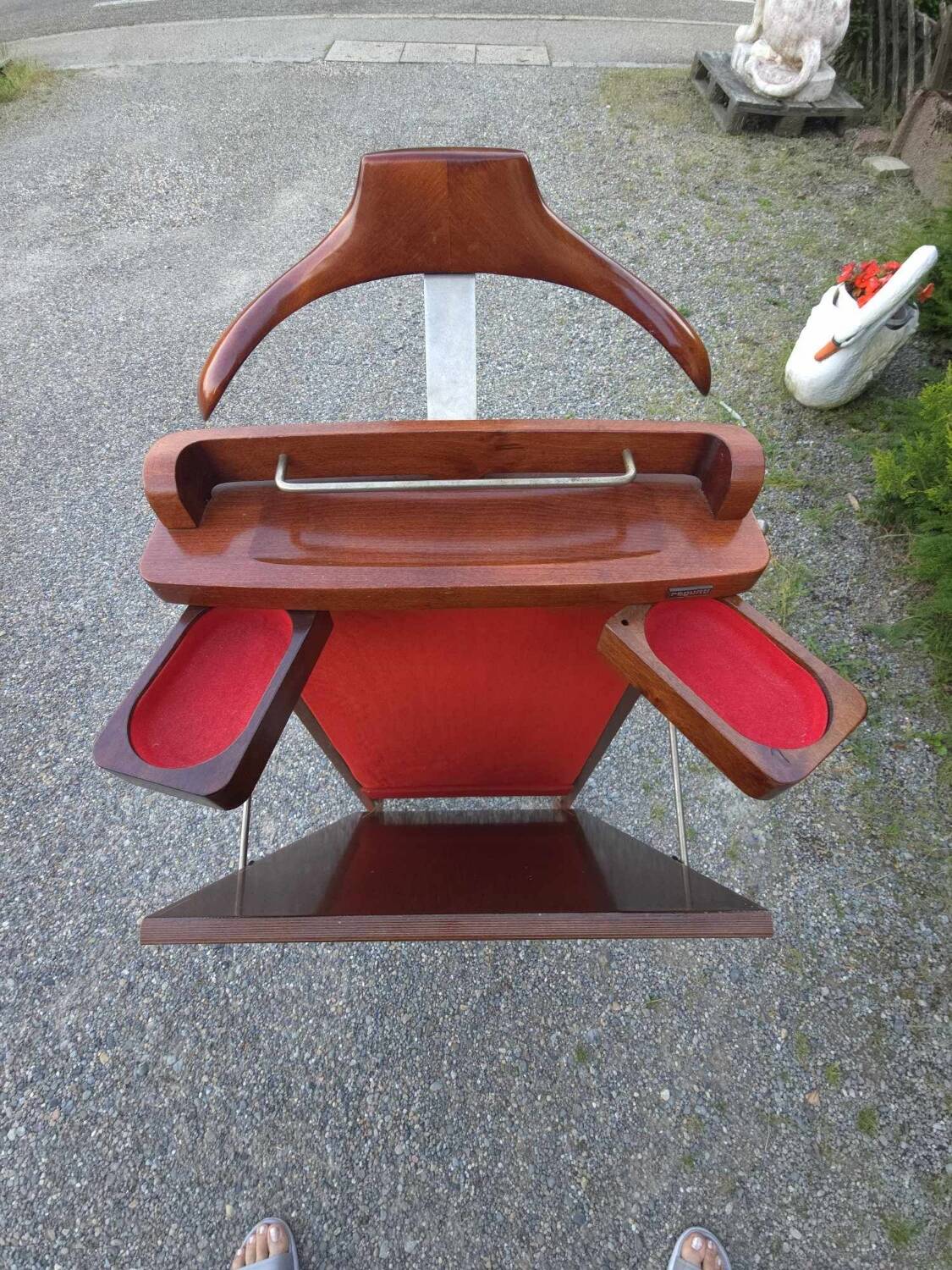 Valet de chambre vintage bois de noyer années 50-60
