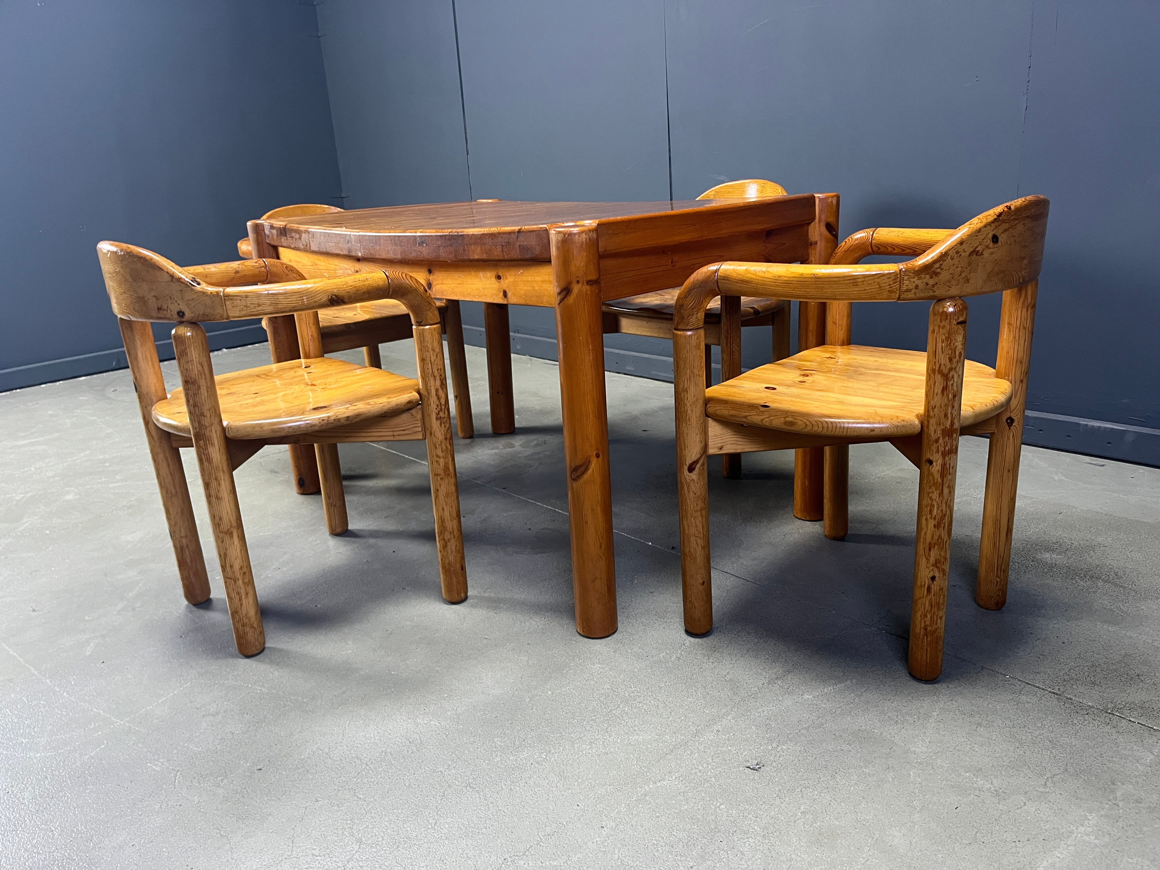 CJ Rosengaarden pine wood dining set - set of 5 - 1970s