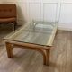 Grand table basse rotin et verre