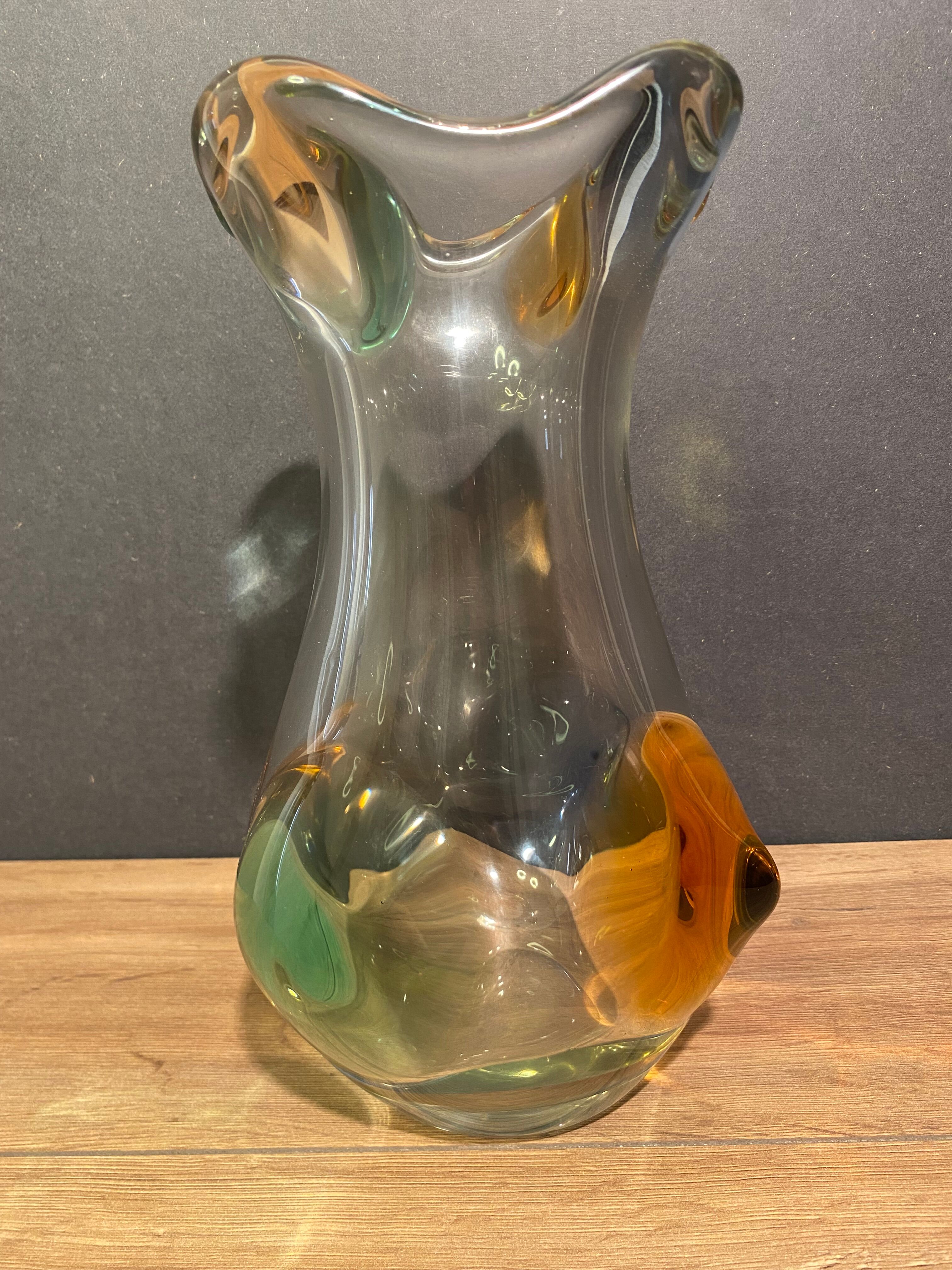 Harlequin vase in crystal murano venice.
