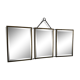 Vintage brass bevelled triptych mirror 1900 - 21 x 49 cm