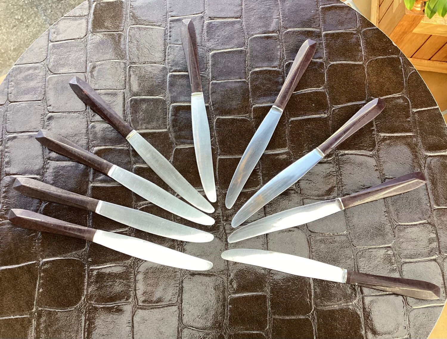 Set of 9 vintage a.fontenille 1034 table knives