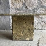 Square travertine coffee table - design 1970