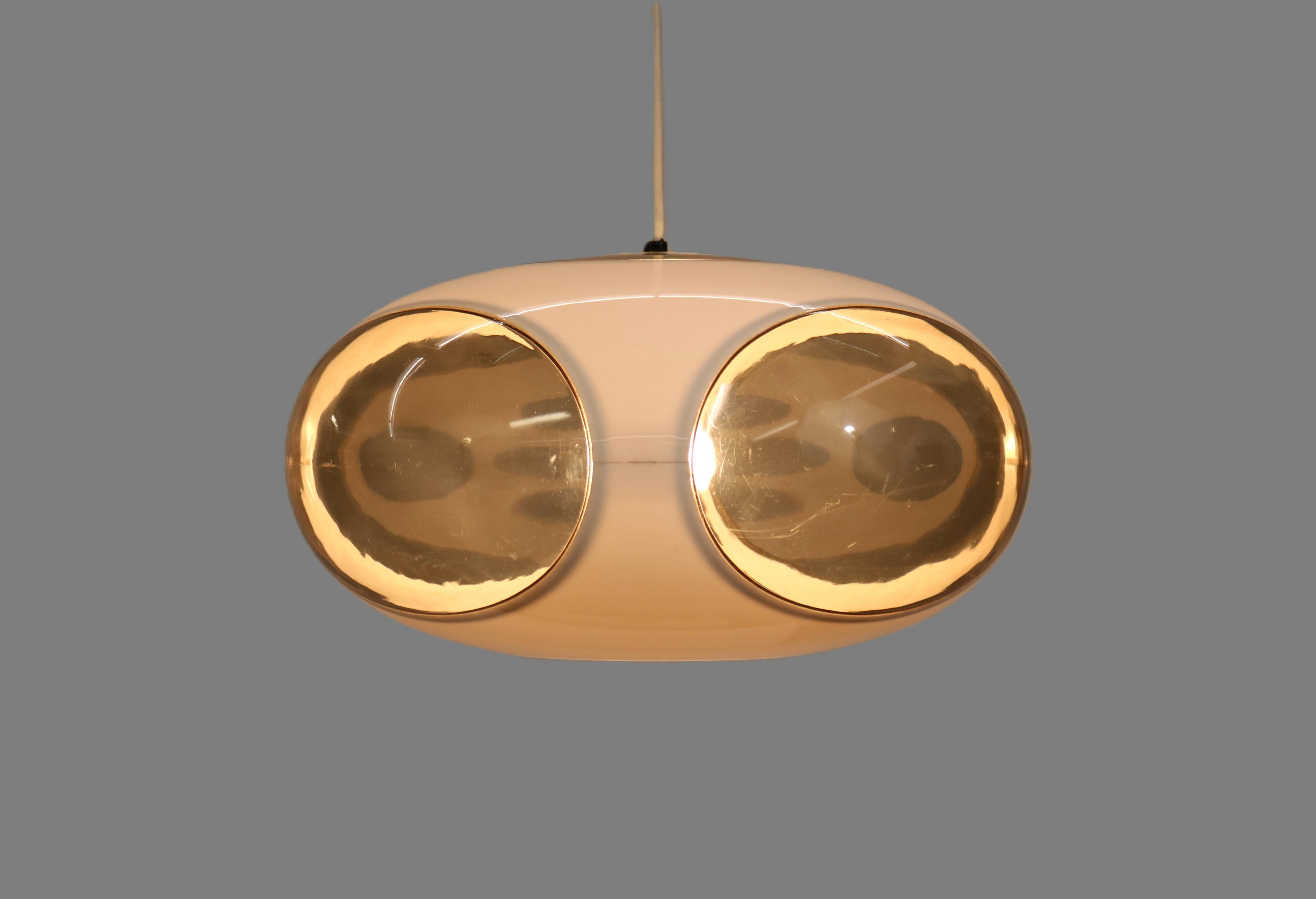 Space age bug eye UFO ceiling lamp *** Massive *** white model *** Belgium