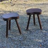 Pair of vintage shepherd stools in solid oak