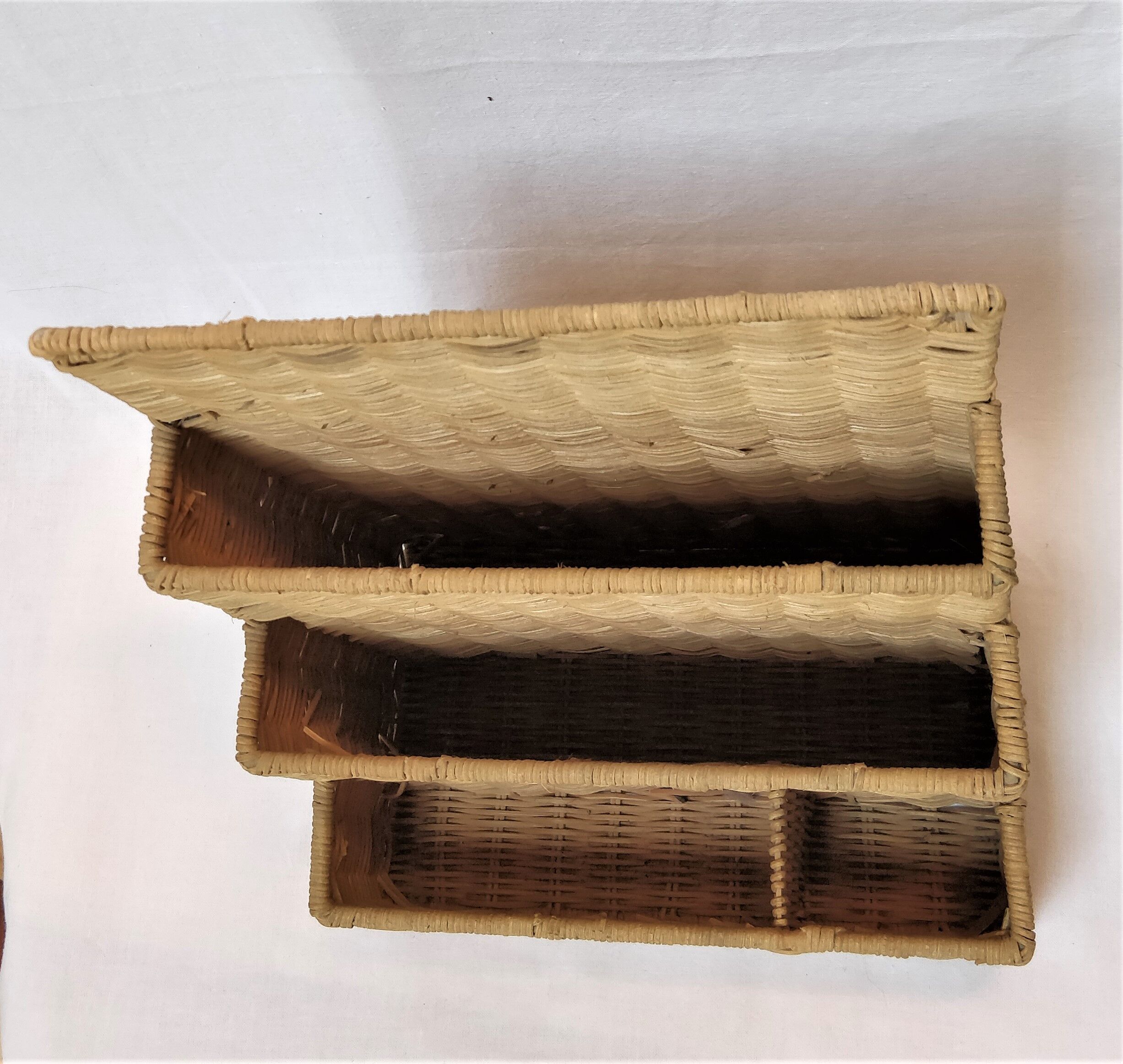 Rattan office organizer