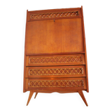 Wood and rattan secretary