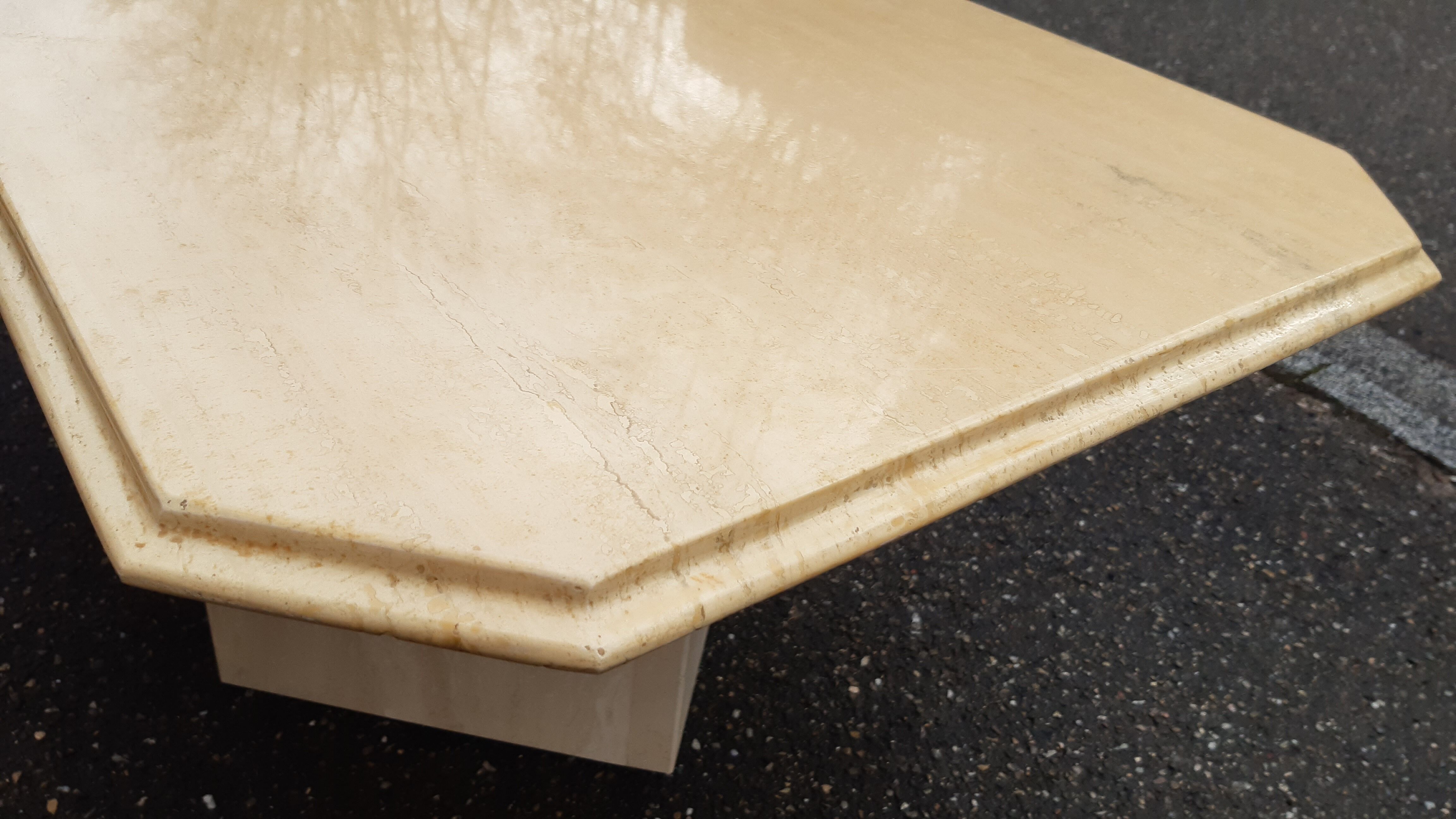 Travertine coffee table 80s