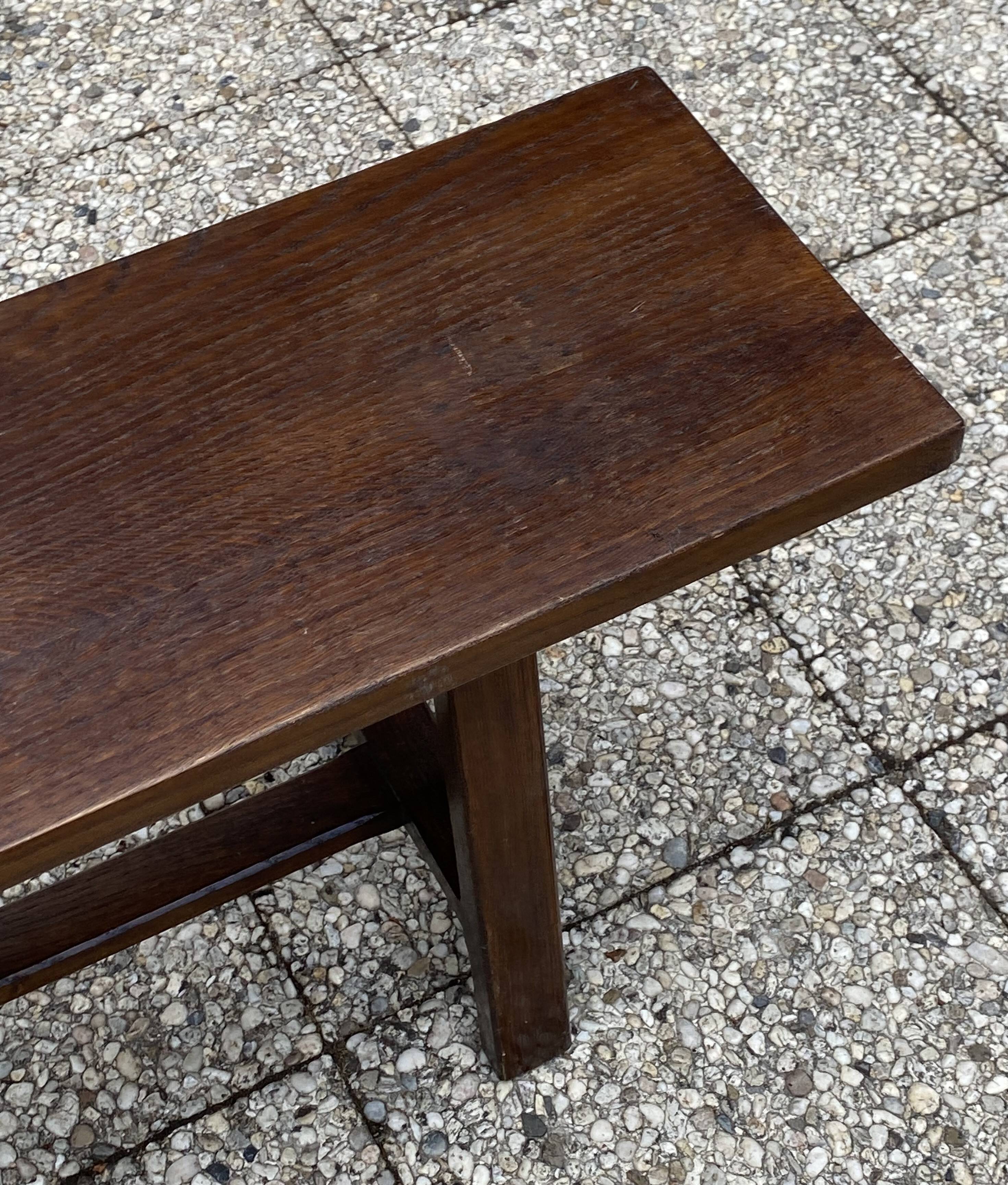 Solid oak farmhouse bench 180cm for rustic farmhouse table 1950