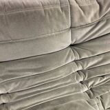 Vintage 2 and 3 seater green velvet togo set