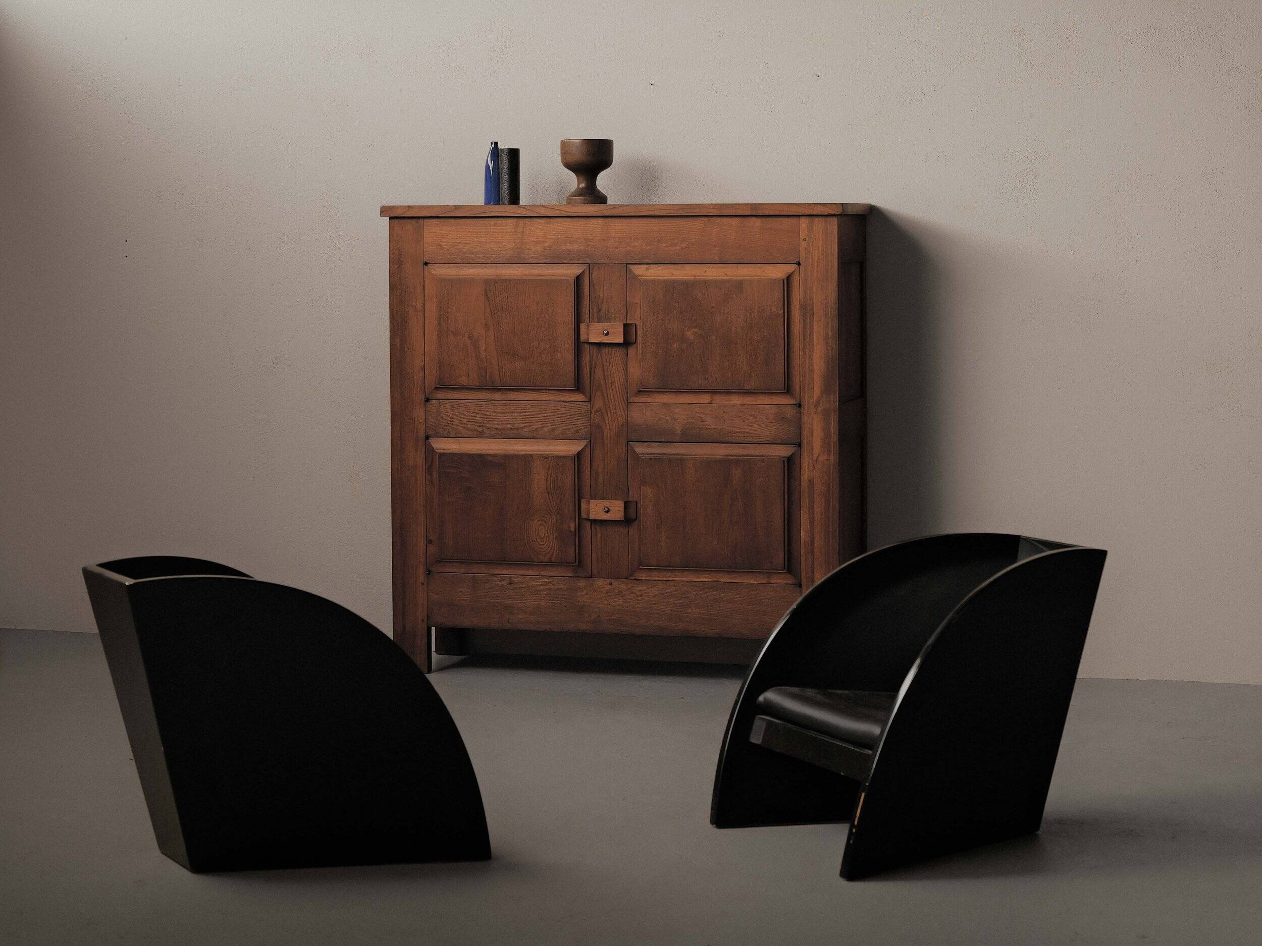 Four-door solid oak sideboard – France, 1960s