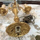 Pair of 3-light bronze candlestick lamps