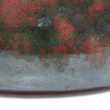 Enameled sandstone lamp base signed 70s