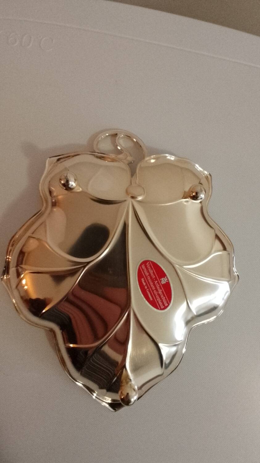 Silver leaf vine dish, silver-plated metal