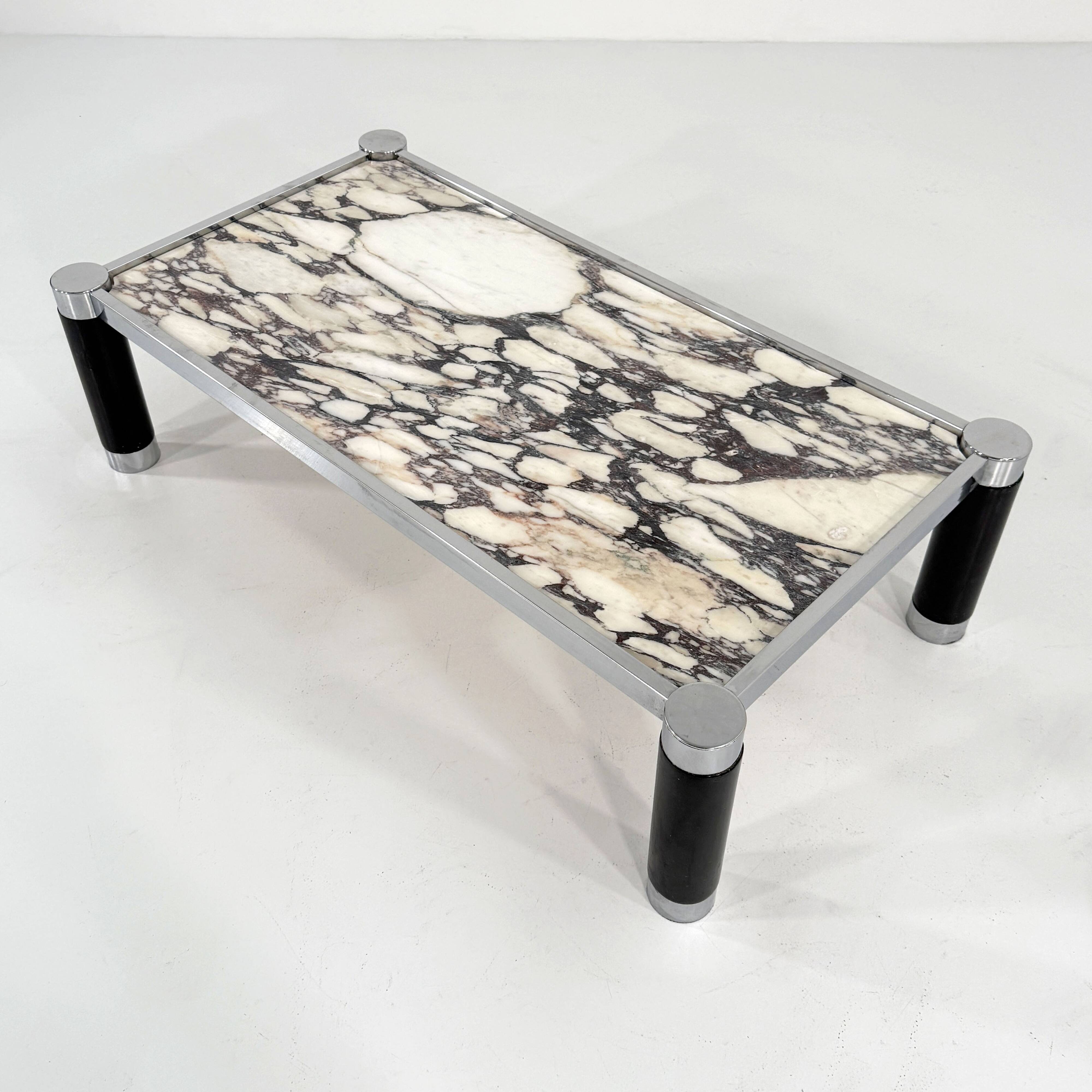 Table basse postmoderne en marbre Calacatta Violetta, 1980