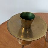 Brass and rattan candlestick