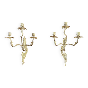 Paire d'appliques en - bronze