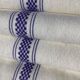 4 torchons neufs rayure tissée bleu majorelle