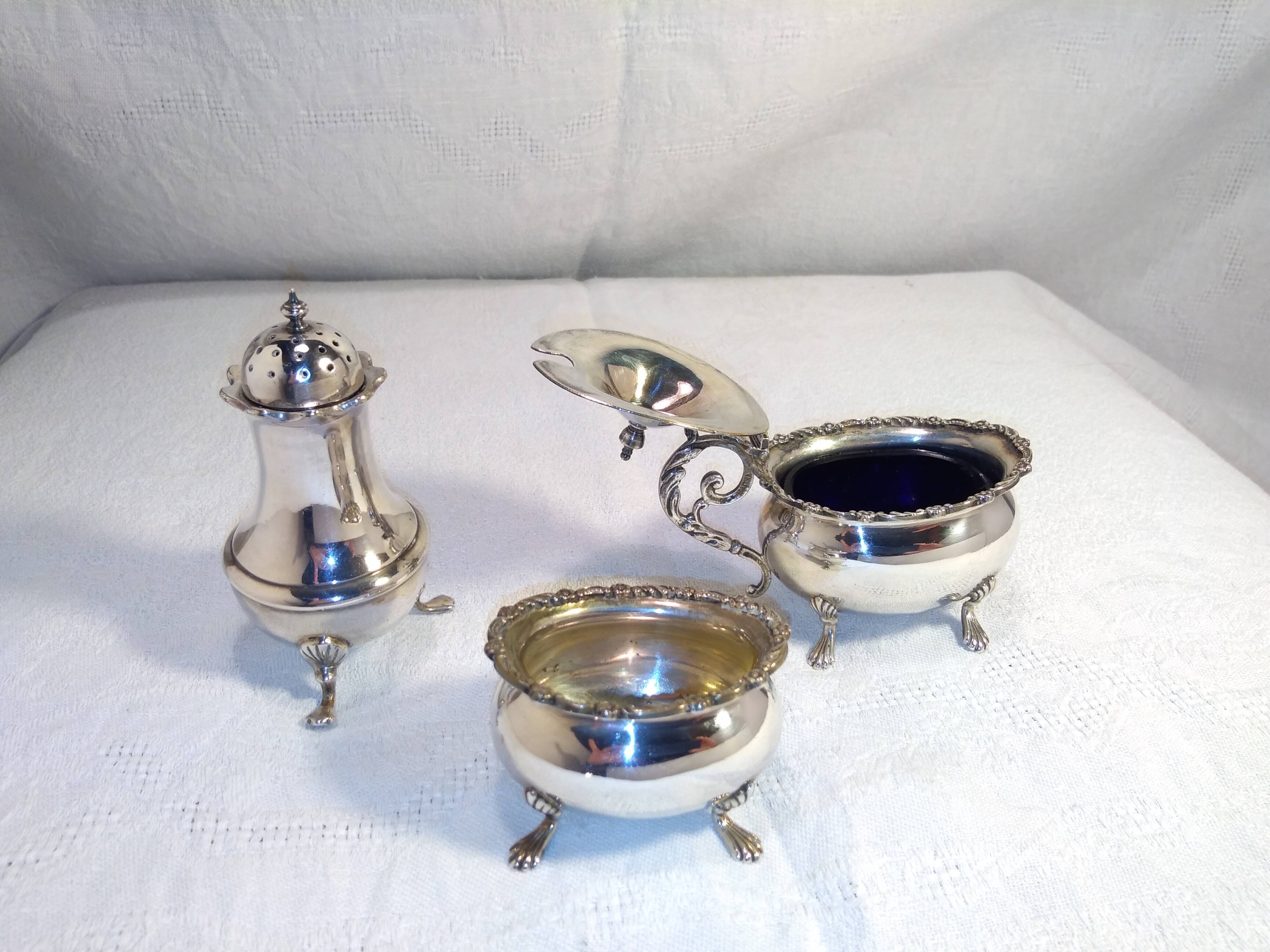 Mappin condiment set - Webb silver metal