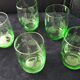 5 glass water tumblers with engraved floral design