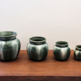 Set of 4 flamed ceramic pots