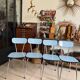 Série de 4 chaises Formica bleues vintage