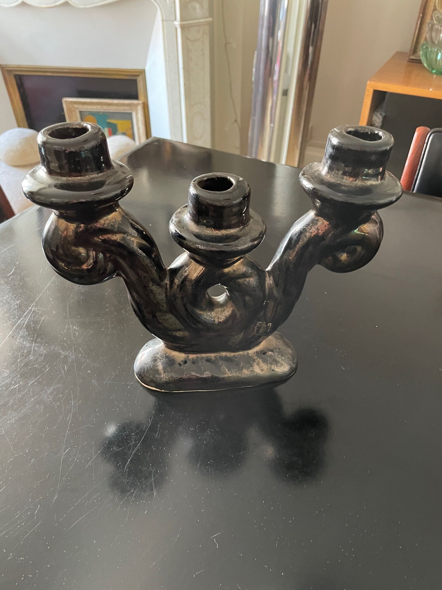 Vallauris ceramic candle holder