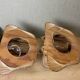 Pair of wooden light wall sconces for bedroom