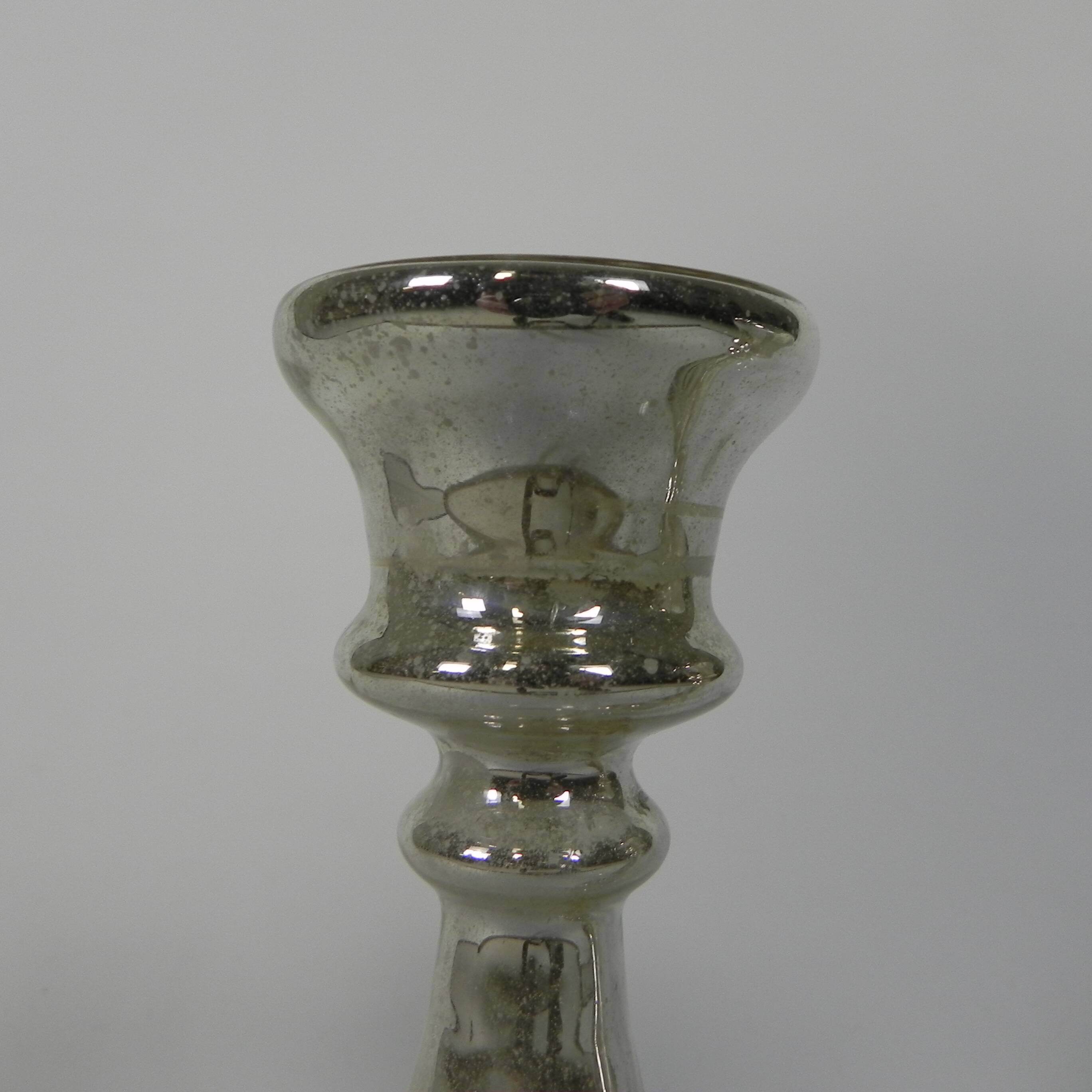 Set of 2 mercury candlesticks, circa 1900 (poor man's silver)