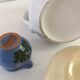 Set of 3 vintage pastels ceramic pitchers