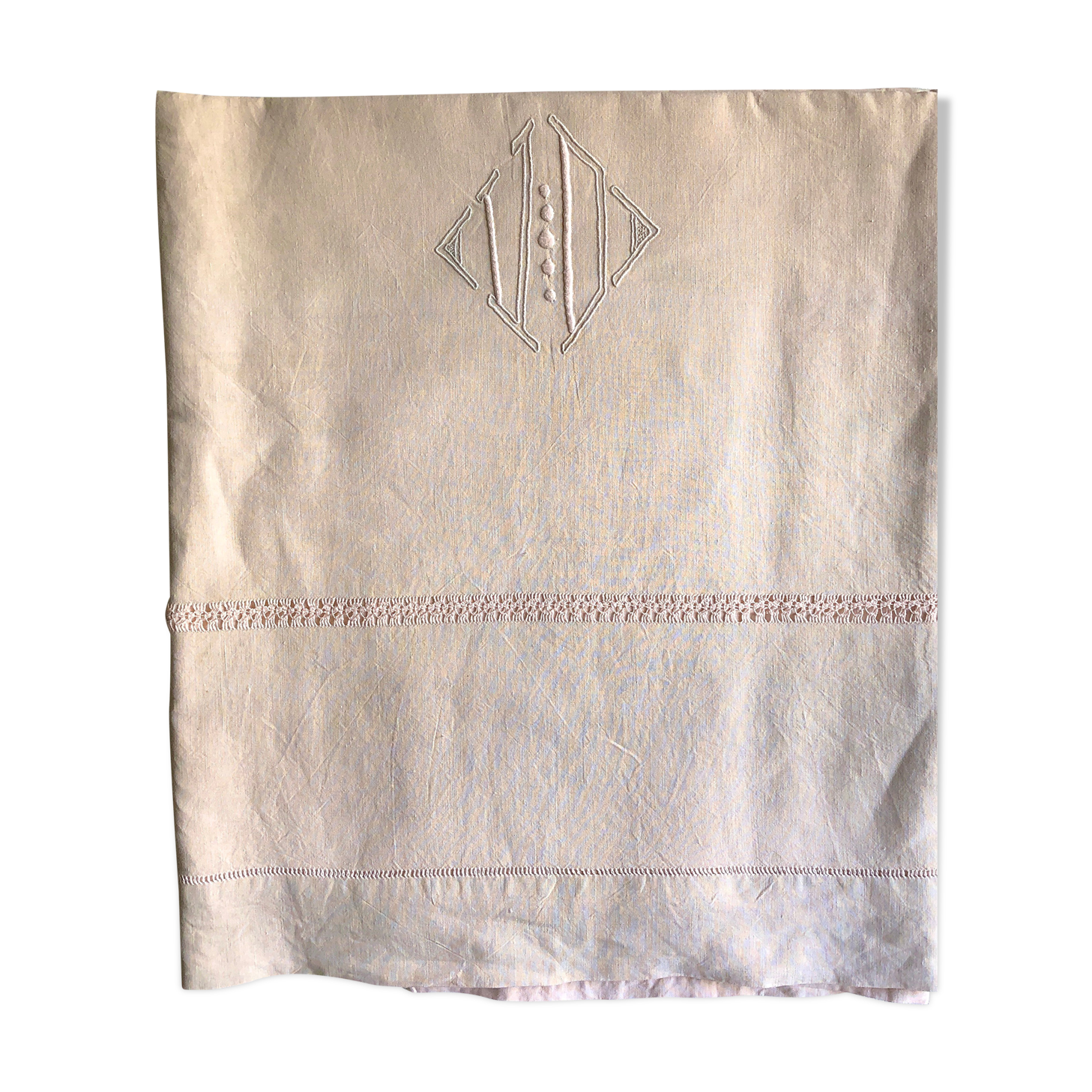 Old Sheet In Pure Thread Pink Powdery Linen