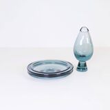 Set of two art glass vessels by Vicke Lindstrand for Kosta, Sweden, mid-century.