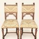 Pair of Dining Chairs, Pair of Carved Gothic Chairs, Renaissance Chairs set
