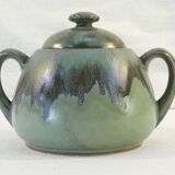 Sugar bowl in flammé rigging signed Denbac
