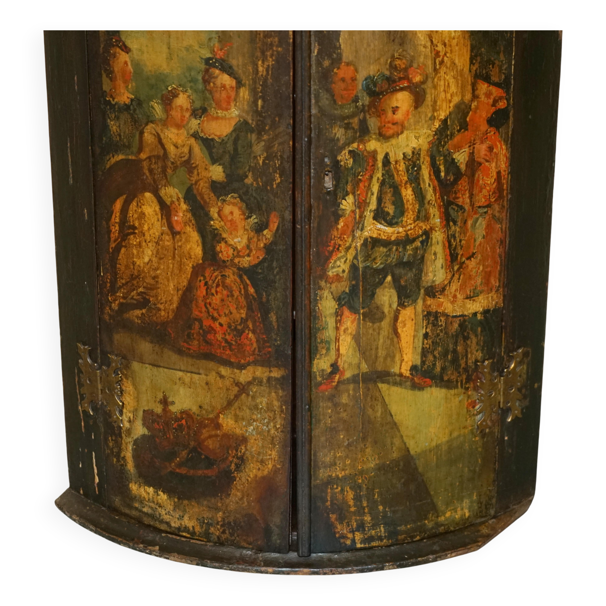 Pair of polychrome corner cabinets George I circa 1700
