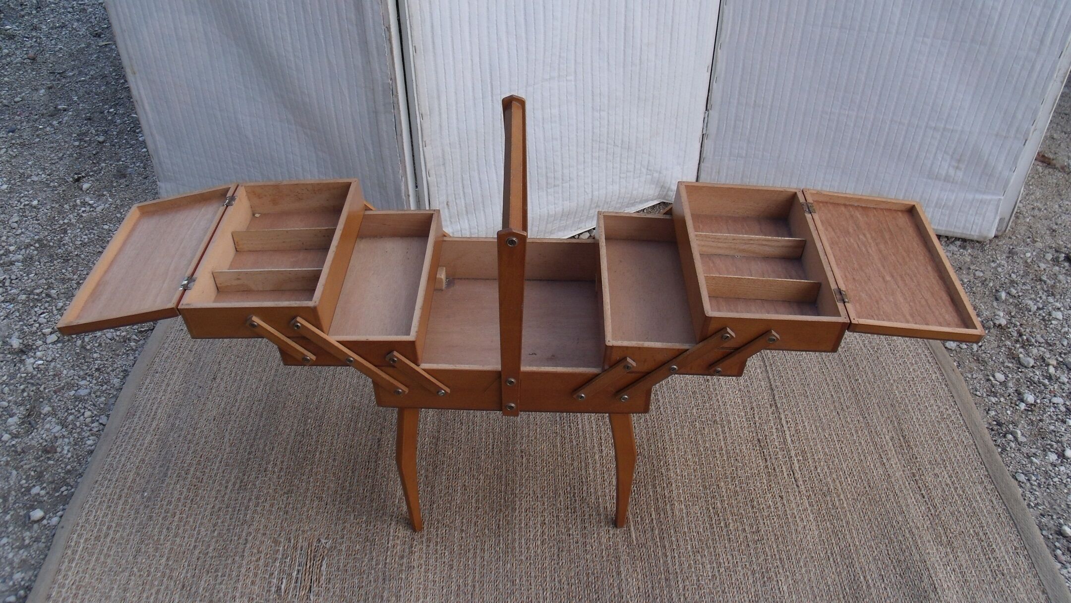 Small worker wood box sewing book