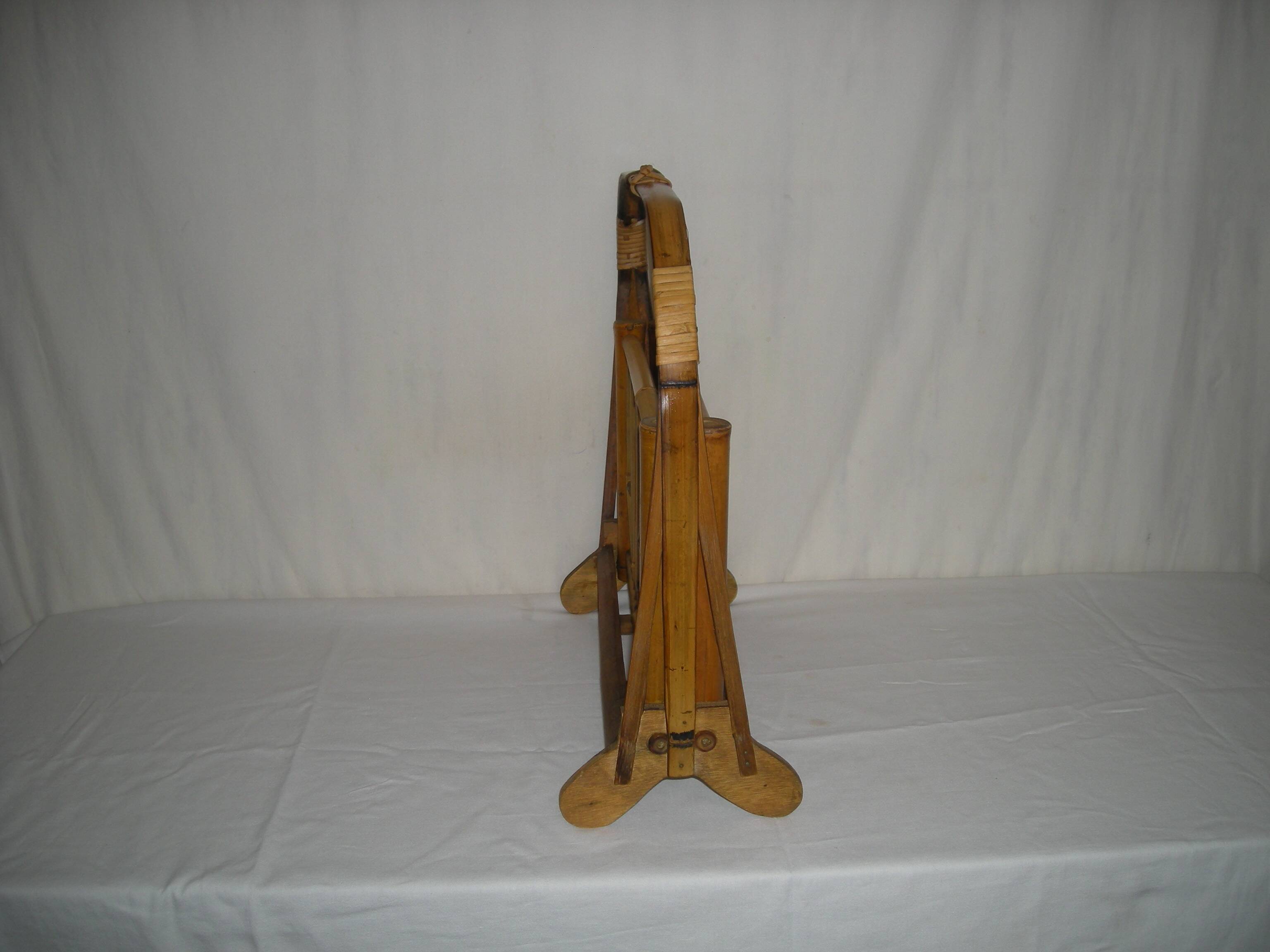 Bamboo folding magazine rack from the 40s - 50s