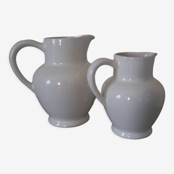 Pair of vintage earthenware pitchers