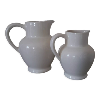 Pair of vintage earthenware pitchers
