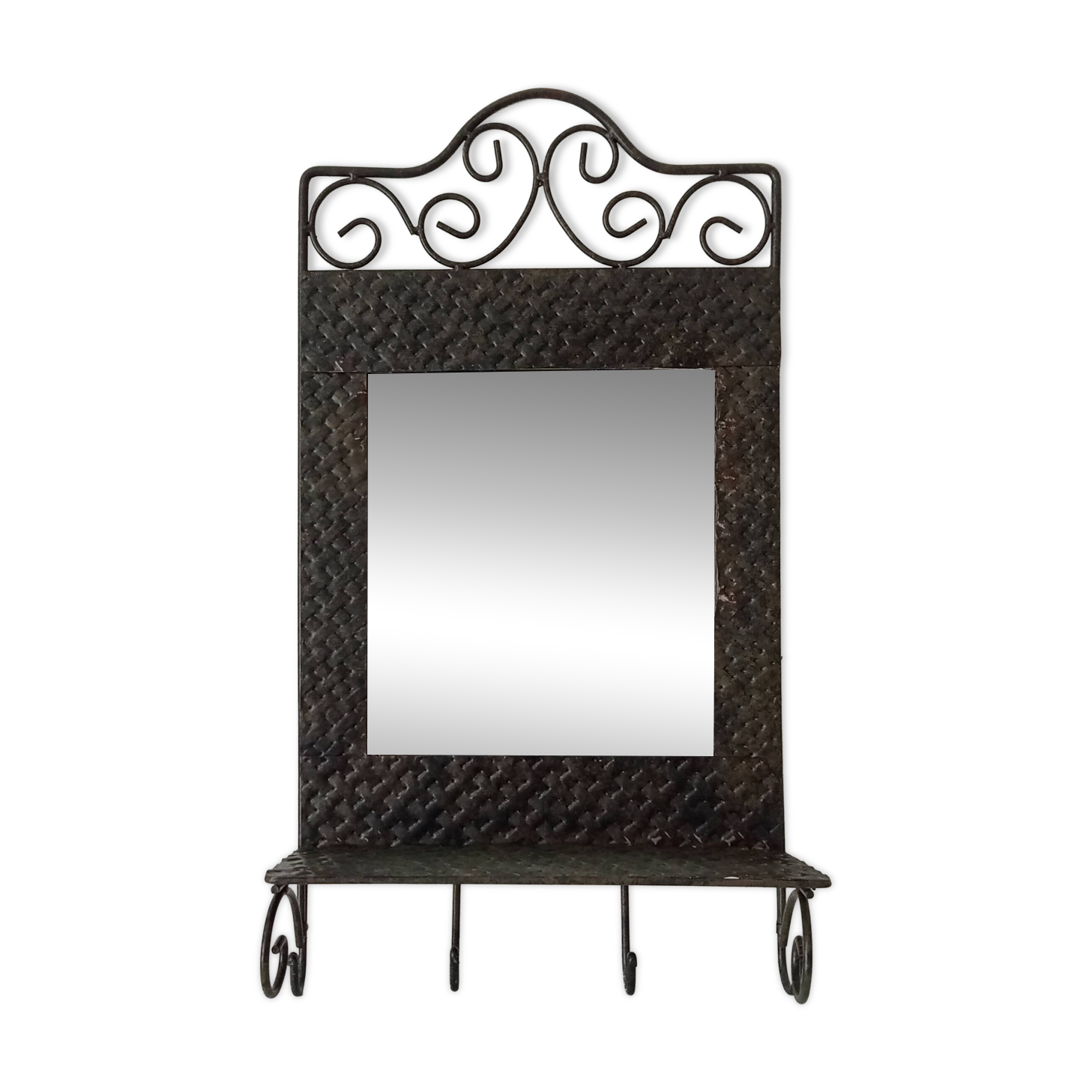 Vintage wrought iron tablet mirror