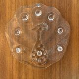 Cheese Board, Peakcock, crystal, Lars Hellsten, Orrefors, Sweden, 1970
