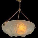 Sabino art deco basin ceiling light signed 1930 France